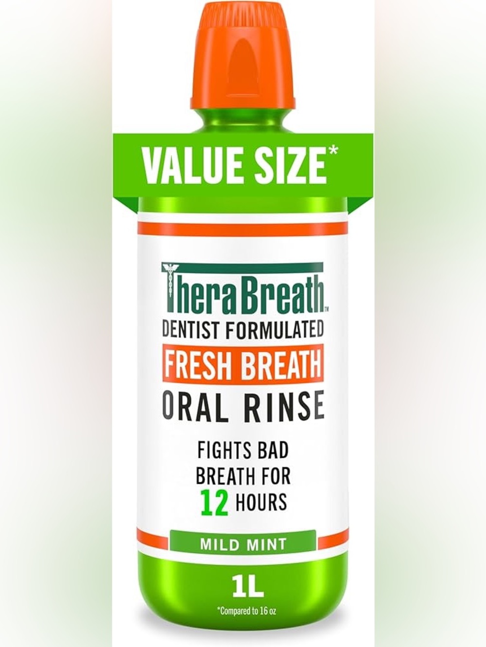 TheraBreath Fresh Breath Oral Rinse - Mild Mint 1 liter
